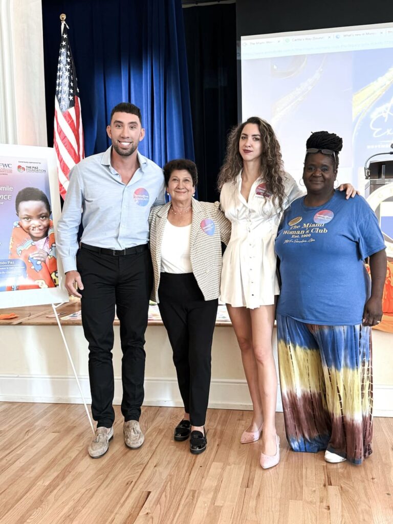 GFWC Operation Smile Miami, The Miami Woman's Club Day of Service, Operation Smile Blanket Drive, No-Sew Fleece Blankets GFWC, Smile Bags creation, Operation Smile Patients Support, Armando Paz Guest Speaker, The Paz Foundation Sponsorship, Community Service Miami.